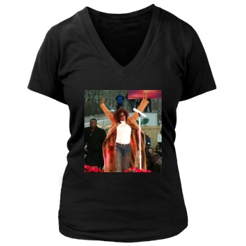 Whitney Houston Women's Deep V-Neck TShirt