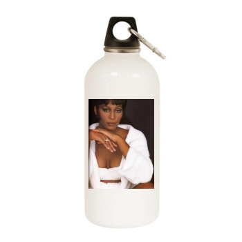 Whitney Houston White Water Bottle With Carabiner