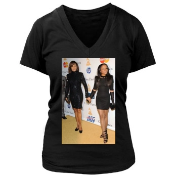 Whitney Houston Women's Deep V-Neck TShirt