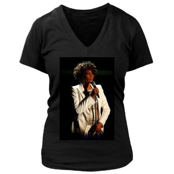 Whitney Houston Women's Deep V-Neck TShirt