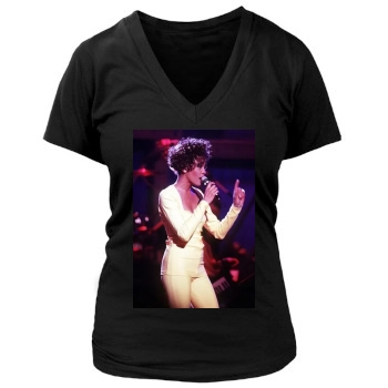 Whitney Houston Women's Deep V-Neck TShirt