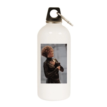 Whitney Houston White Water Bottle With Carabiner