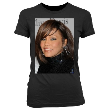 Whitney Houston Women's Junior Cut Crewneck T-Shirt