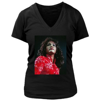 Whitney Houston Women's Deep V-Neck TShirt