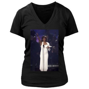 Whitney Houston Women's Deep V-Neck TShirt