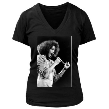 Whitney Houston Women's Deep V-Neck TShirt