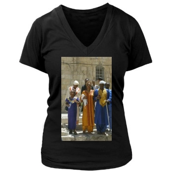 Whitney Houston Women's Deep V-Neck TShirt