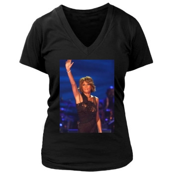 Whitney Houston Women's Deep V-Neck TShirt