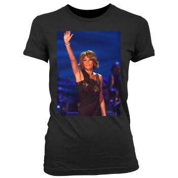 Whitney Houston Women's Junior Cut Crewneck T-Shirt