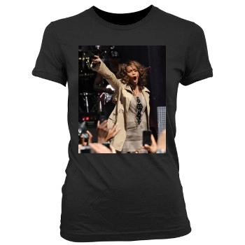 Whitney Houston Women's Junior Cut Crewneck T-Shirt