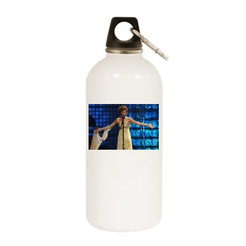 Whitney Houston White Water Bottle With Carabiner