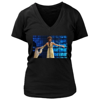 Whitney Houston Women's Deep V-Neck TShirt