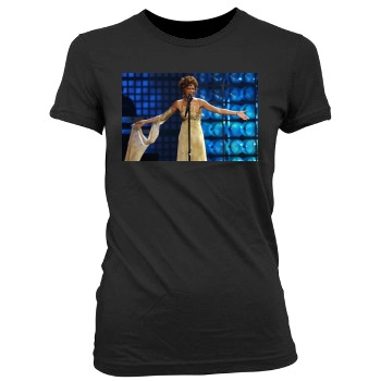 Whitney Houston Women's Junior Cut Crewneck T-Shirt