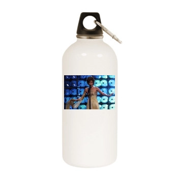 Whitney Houston White Water Bottle With Carabiner