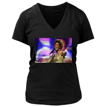 Whitney Houston Women's Deep V-Neck TShirt