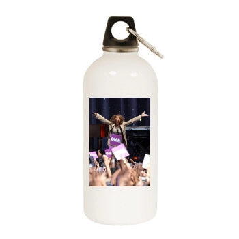 Whitney Houston White Water Bottle With Carabiner