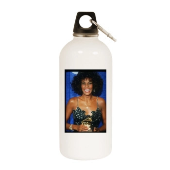 Whitney Houston White Water Bottle With Carabiner