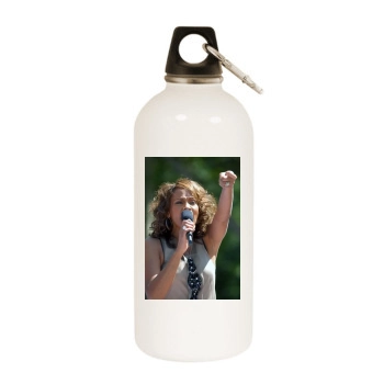 Whitney Houston White Water Bottle With Carabiner