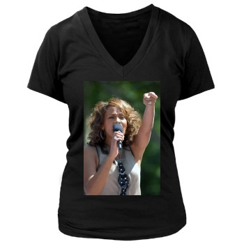 Whitney Houston Women's Deep V-Neck TShirt