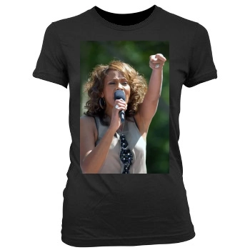 Whitney Houston Women's Junior Cut Crewneck T-Shirt