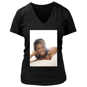 Whitney Houston Women's Deep V-Neck TShirt