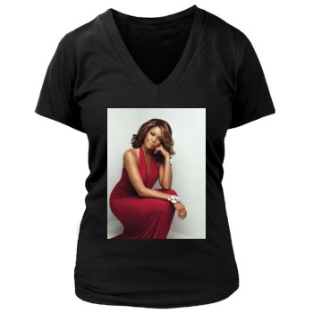 Whitney Houston Women's Deep V-Neck TShirt