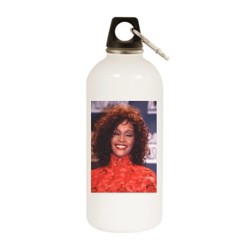 Whitney Houston White Water Bottle With Carabiner