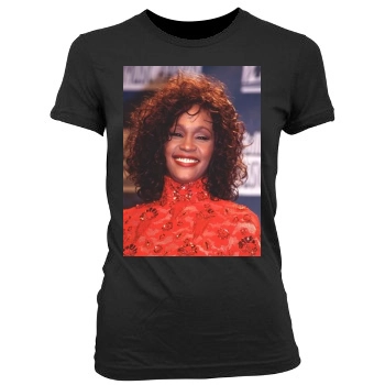 Whitney Houston Women's Junior Cut Crewneck T-Shirt