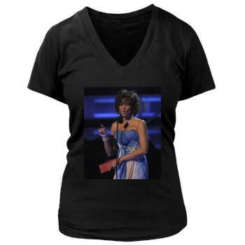 Whitney Houston Women's Deep V-Neck TShirt