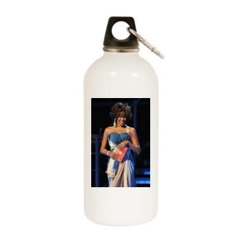 Whitney Houston White Water Bottle With Carabiner