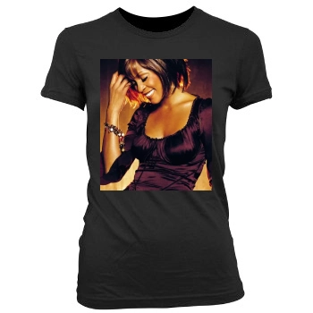 Whitney Houston Women's Junior Cut Crewneck T-Shirt