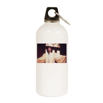 Whitney Houston White Water Bottle With Carabiner