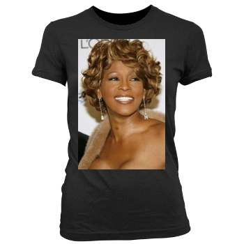 Whitney Houston Women's Junior Cut Crewneck T-Shirt