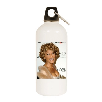 Whitney Houston White Water Bottle With Carabiner