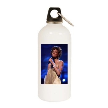 Whitney Houston White Water Bottle With Carabiner