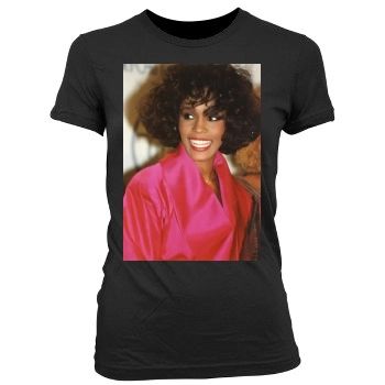 Whitney Houston Women's Junior Cut Crewneck T-Shirt