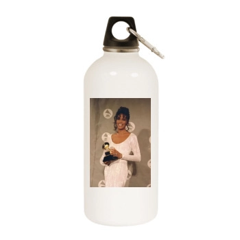 Whitney Houston White Water Bottle With Carabiner