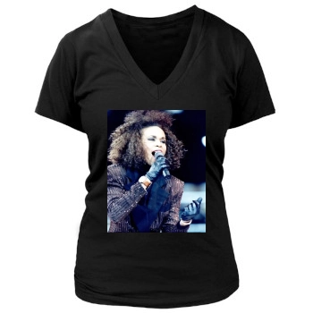 Whitney Houston Women's Deep V-Neck TShirt