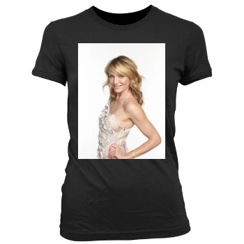 Cameron Diaz Women's Junior Cut Crewneck T-Shirt