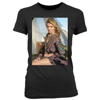 Cameron Diaz Women's Junior Cut Crewneck T-Shirt