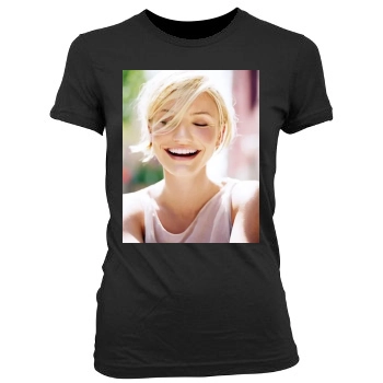 Cameron Diaz Women's Junior Cut Crewneck T-Shirt