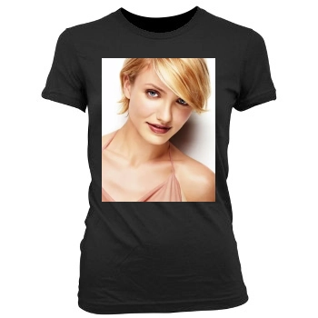 Cameron Diaz Women's Junior Cut Crewneck T-Shirt