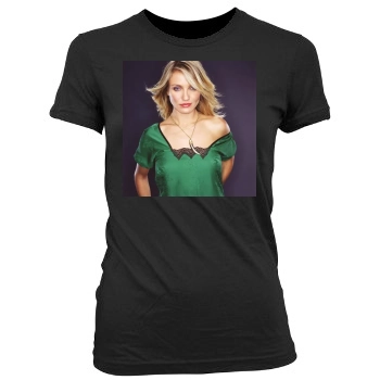 Cameron Diaz Women's Junior Cut Crewneck T-Shirt