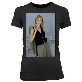 Cameron Diaz Women's Junior Cut Crewneck T-Shirt