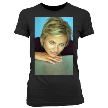 Cameron Diaz Women's Junior Cut Crewneck T-Shirt