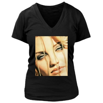 Cameron Diaz Women's Deep V-Neck TShirt