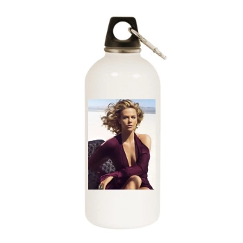 Charlize Theron White Water Bottle With Carabiner