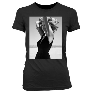 Charlize Theron Women's Junior Cut Crewneck T-Shirt