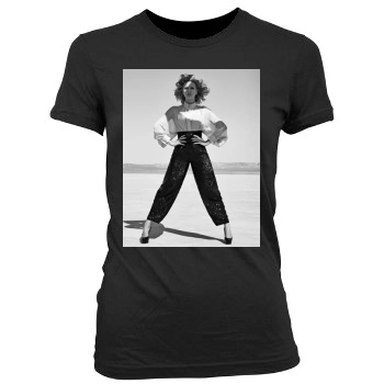 Charlize Theron Women's Junior Cut Crewneck T-Shirt