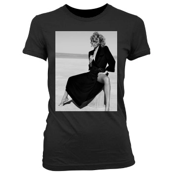 Charlize Theron Women's Junior Cut Crewneck T-Shirt